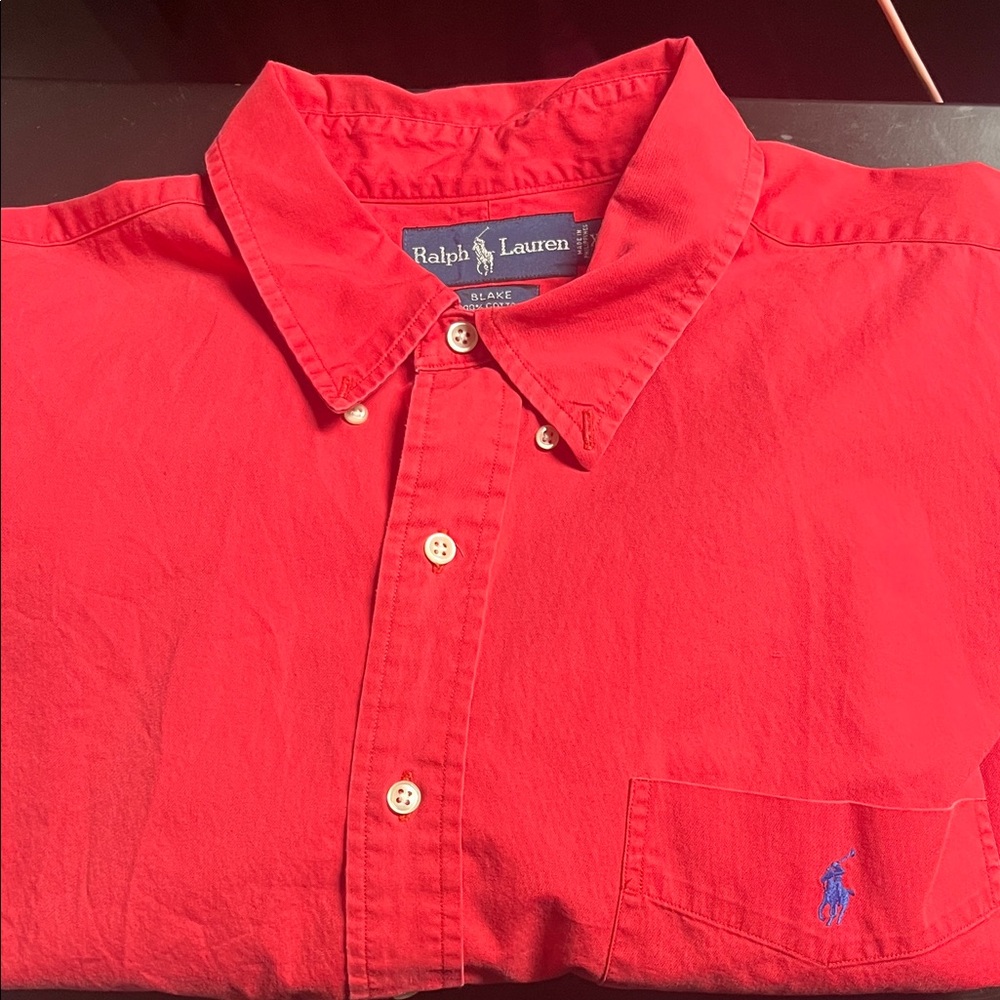Ralph Lauren Blue Label Bright Red Button up Shirt